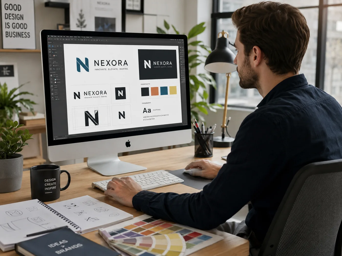Brand and logo design workspace